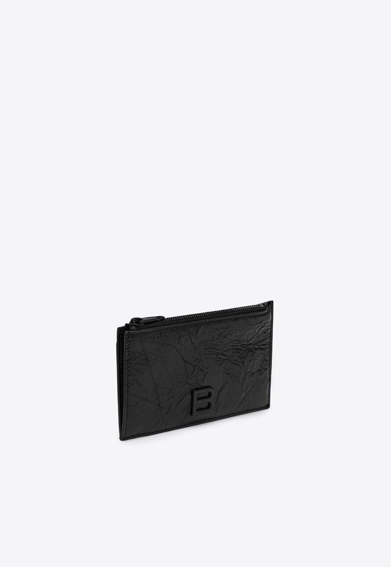 Balenciaga Crush Leather Cardholder Black 7664652AA65/P_BALEN-1000