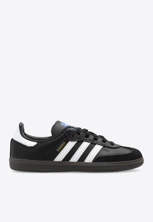 Adidas Kids Boys Samba OG Leather Sneakers Black IE3678 0-CBLACK FTWWHT GUM5