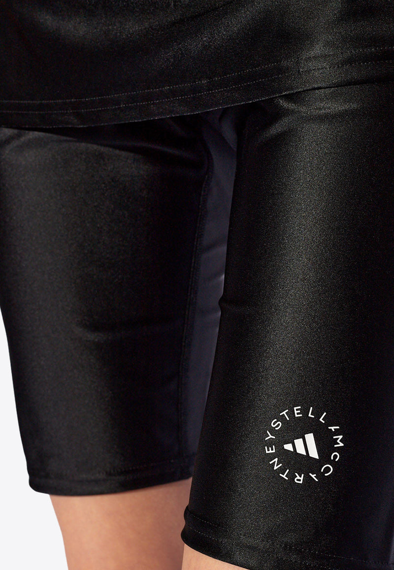 Adidas By Stella McCartney Roll Top Logo Cycling Shorts Black IN3647 0-BLACK