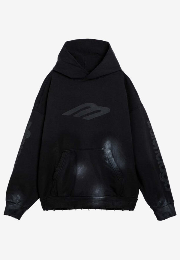 Balenciaga 3B Stencil Distressed Hoodie 767877TQVT7/P_BALEN-1083 Black