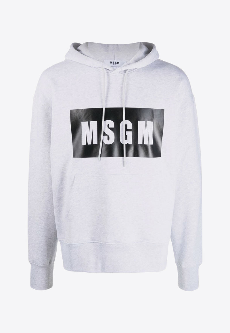 MSGM Logo Print Hooded Sweatshirt Gray 2000MM525200004_94