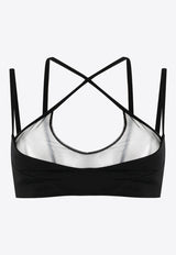 The Attico Amos Criss-Cross Bralette Top Black 236WCT201RY02_100