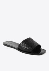 Bottega Veneta Intrecciato Leather Flat Sandals 409276V0013_1000