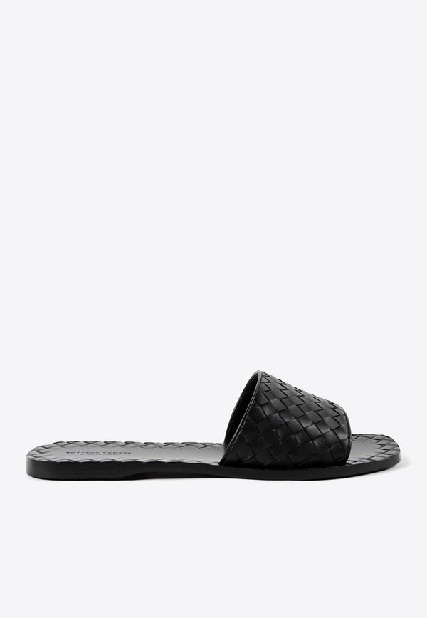 Bottega Veneta Intrecciato Leather Flat Sandals 409276V0013_1000