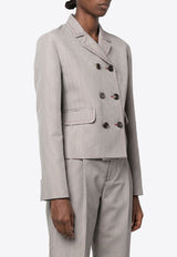 Marni Double-Breasted Houndstooth Blazer Gray GIMA0223U0UTWA03_PDR82