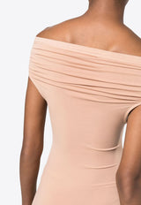 Wolford Off-Shoulder Midi Dress Pink 50796_4853