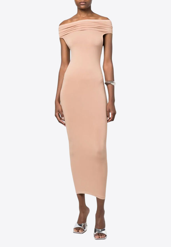 Wolford Off-Shoulder Midi Dress Pink 50796_4853