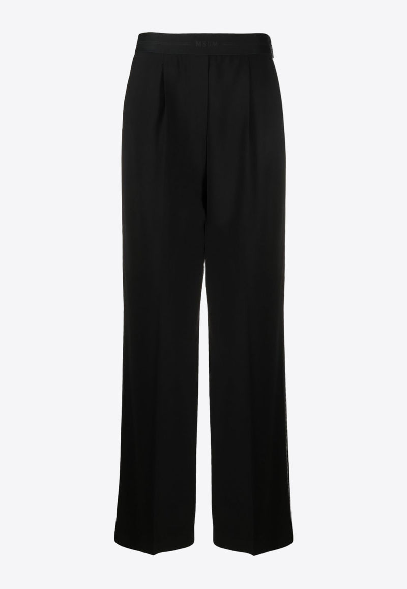 MSGM Wide-Leg Tailored Pants Black 3541MDP10237606_99