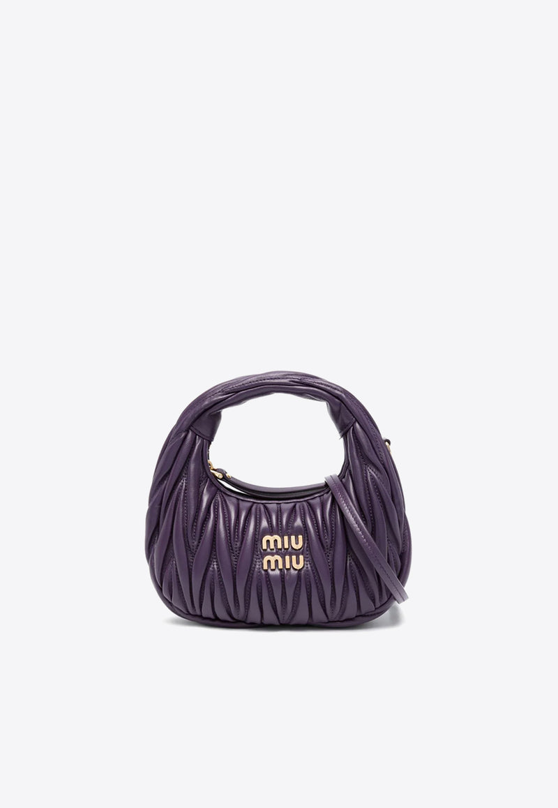 Miu Miu Mini Wander Quilted Leather Hobo Bag Purple 5BP078VOOON88_F0030