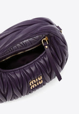 Miu Miu Mini Wander Quilted Leather Hobo Bag Purple 5BP078VOOON88_F0030