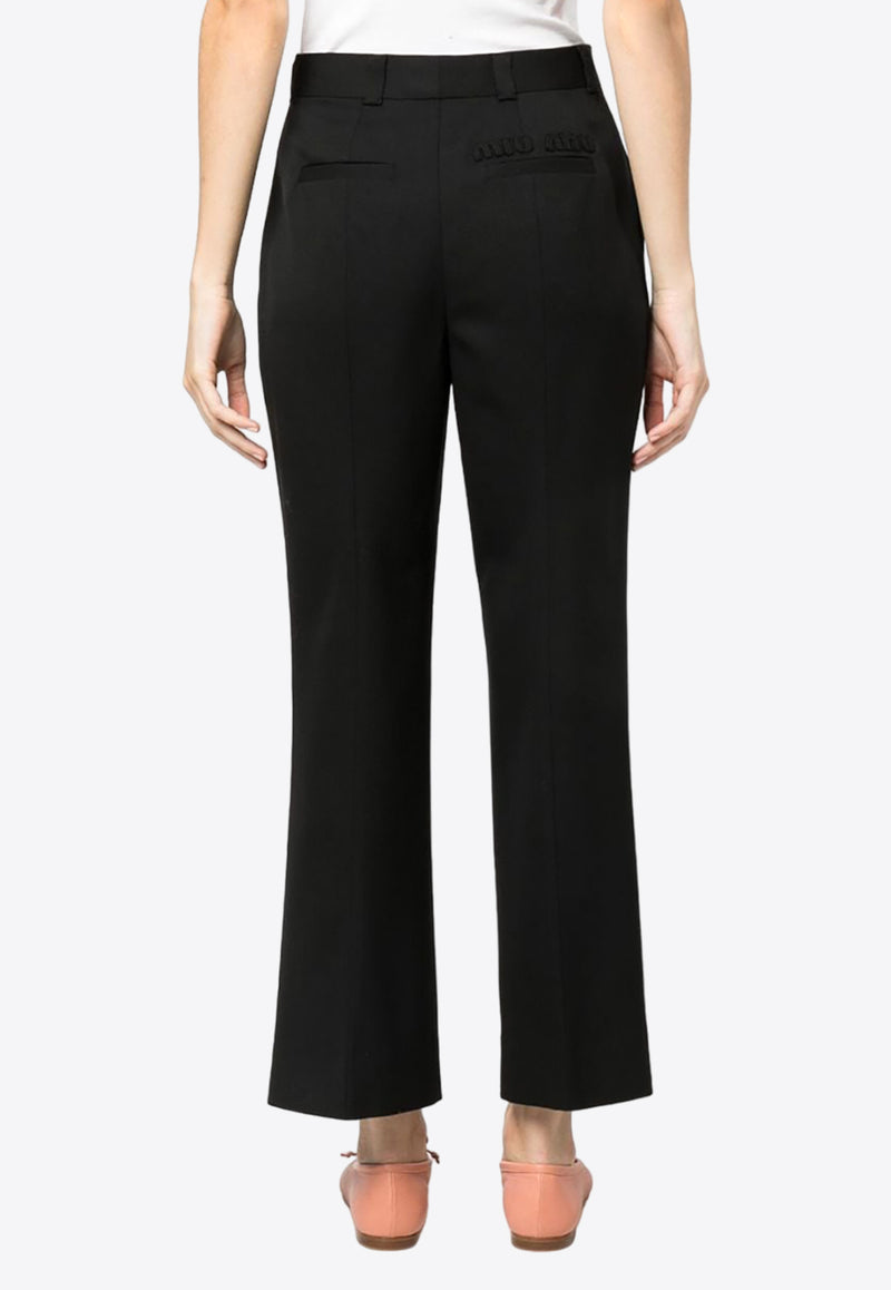 Miu Miu High-Waist Wool Pants Black MP1697S2321R1_F0002