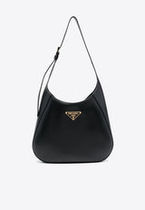 Prada Triangle Logo Leather Shoulder Bag Black 1BC196VOOO2AIX_F0002