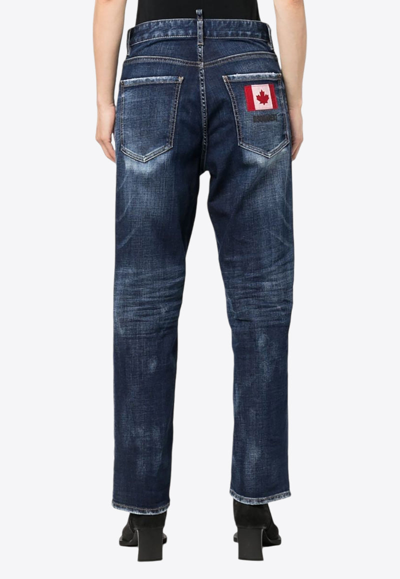 Dsquared2 Worn-Out Straight-Leg Jeans  Blue S75LB0799S30664_470