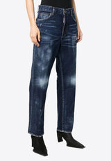 Dsquared2 Worn-Out Straight-Leg Jeans  Blue S75LB0799S30664_470