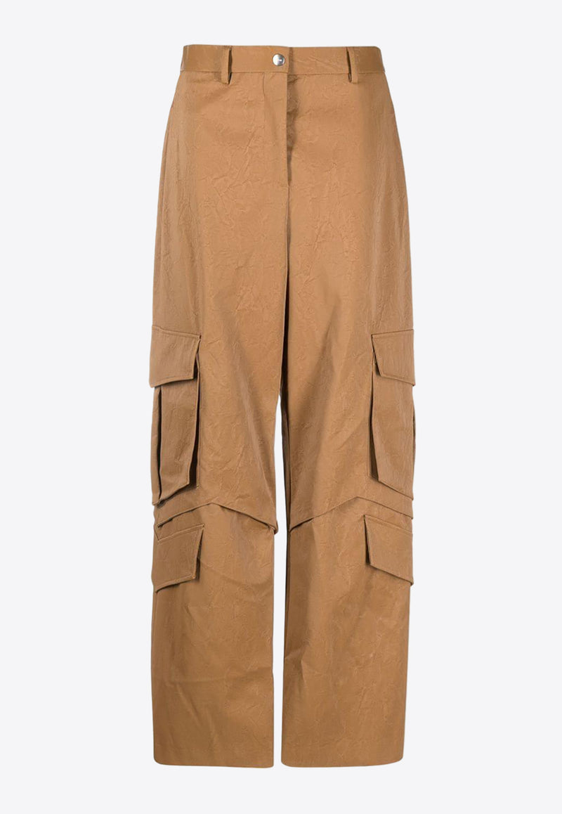 MSGM Straight-Leg Cargo Pants Camel 3342MDP119A22780028