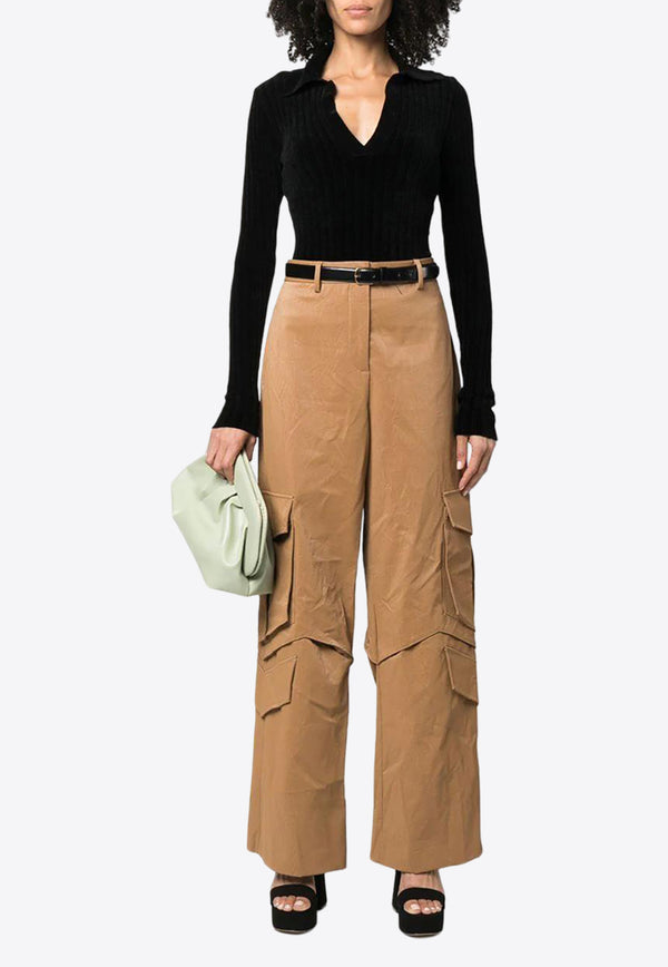 MSGM Straight-Leg Cargo Pants Camel 3342MDP119A22780028