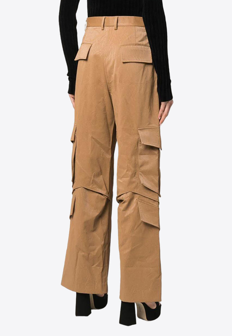 MSGM Straight-Leg Cargo Pants Camel 3342MDP119A22780028