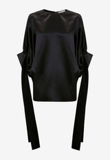 JW Anderson Tab Sleeved Satin Top TP0296PG1420_999 Black