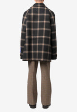 Maison Margiela Pendleton Checked Double-Breasted Coat Black S67AM0071S78242_001F