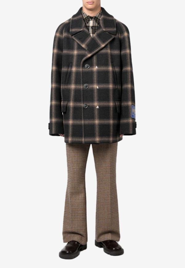 Maison Margiela Pendleton Checked Double-Breasted Coat Black S67AM0071S78242_001F