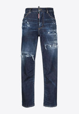 Dsquared2 Distressed High-Waist Jeans Navy S72LB0656S30789_470