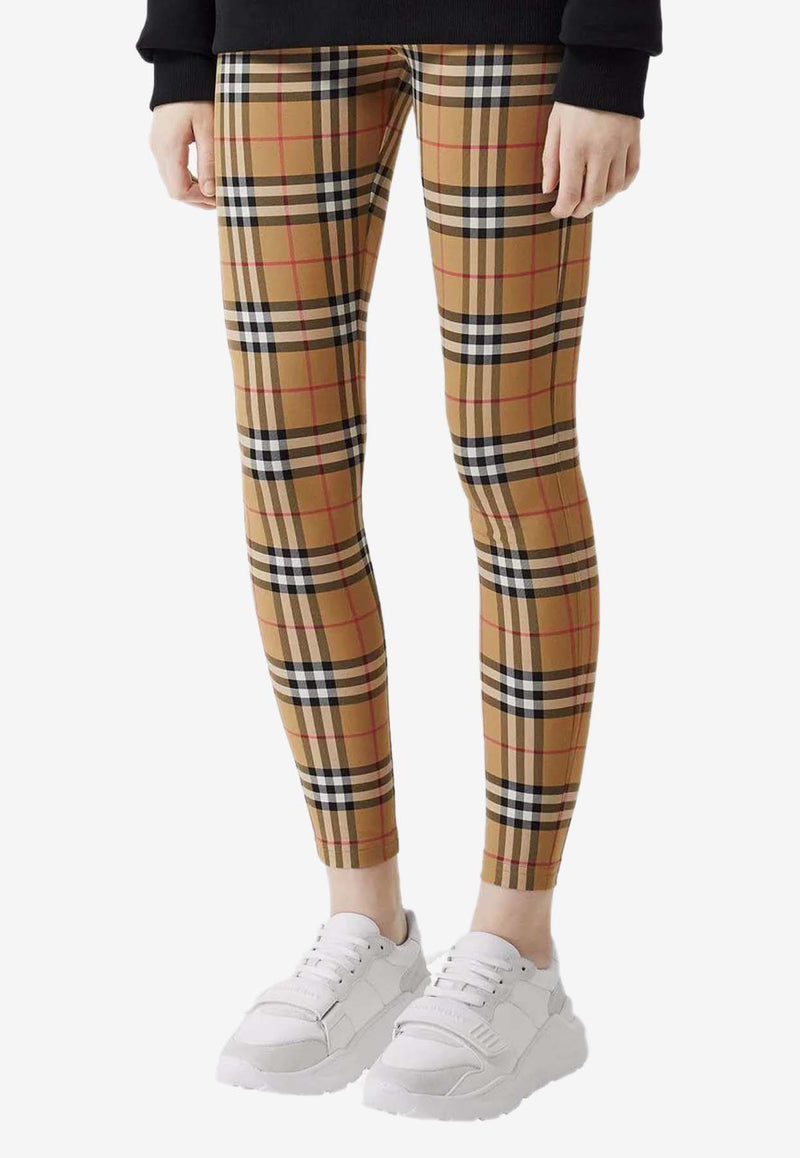 Burberry Vintage Checked Leggings 8049478_A7028 Beige