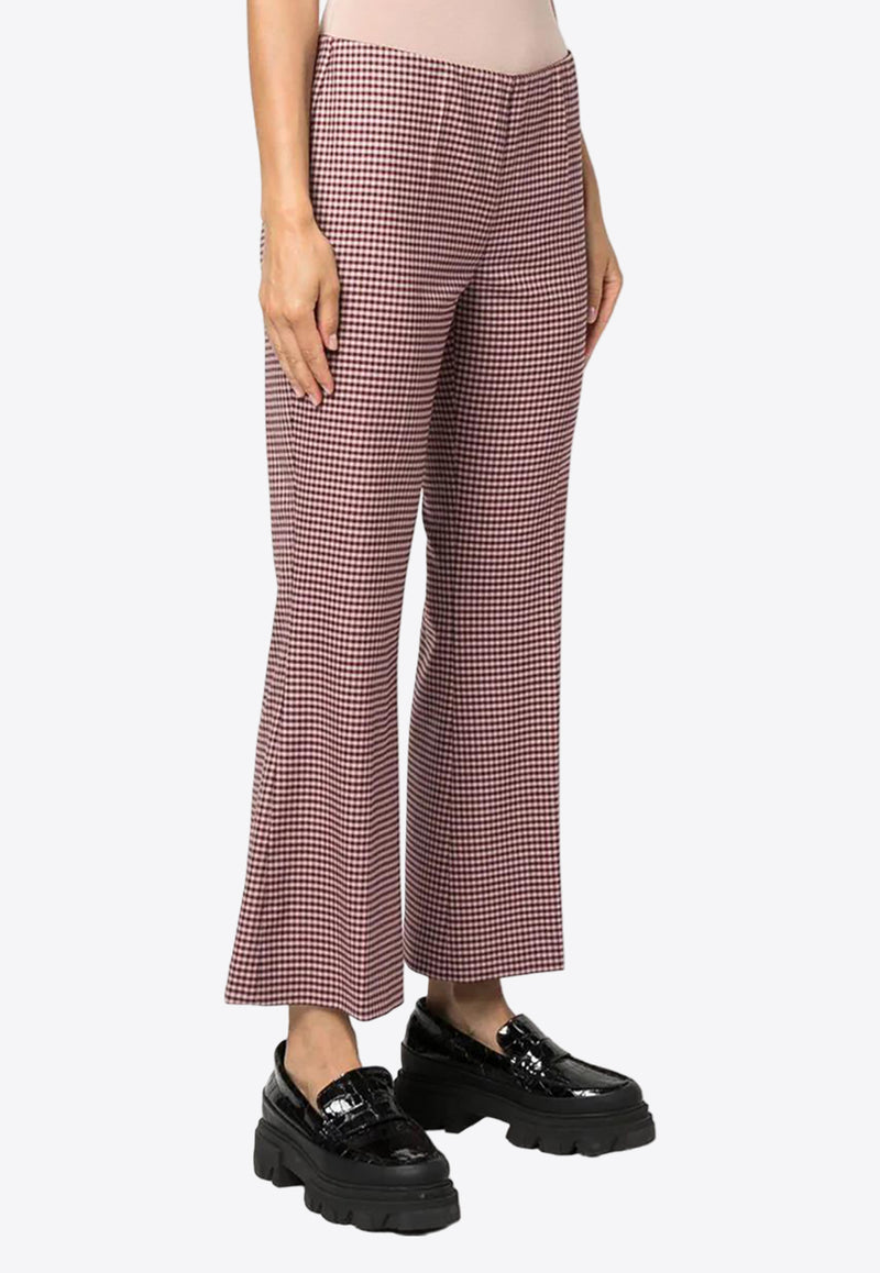 P.A.R.O.S.H Houndstooth Flared Pants Red D231089LIONE830