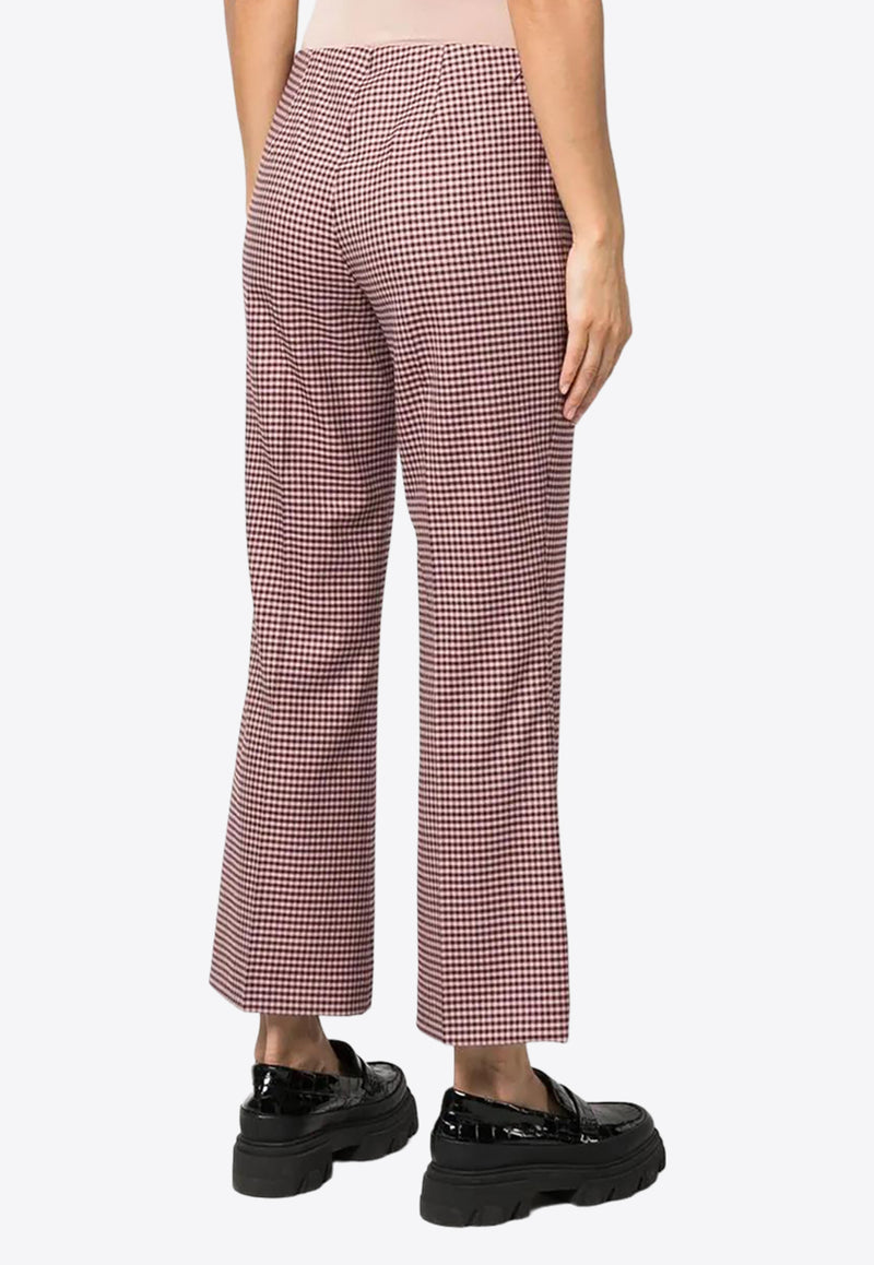 P.A.R.O.S.H Houndstooth Flared Pants Red D231089LIONE830