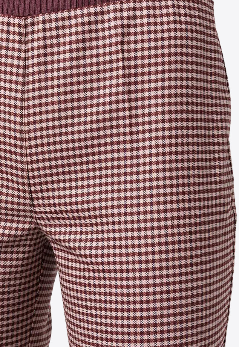 P.A.R.O.S.H Houndstooth Flared Pants Red D231089LIONE830