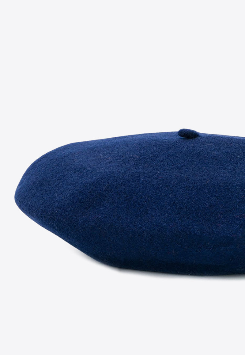 Celine Robert Knitted Wool Beret Hat Blue KOPPA00MARINE0TU