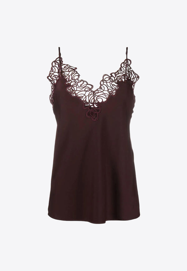 Stella McCartney Lace-Trim Cami Top 6T00363AU3505000 Bordeaux