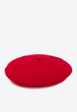 Celine Robert Knitted Wool Beret Hat Red KOPPA00ROUGE00TU