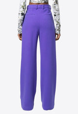 MSGM High-Waist Tailored Pants Purple 3342MDP10722780174