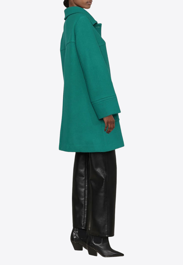 P.A.R.O.S.H Single-Breasted Wool Coat Green D430324LANNA033