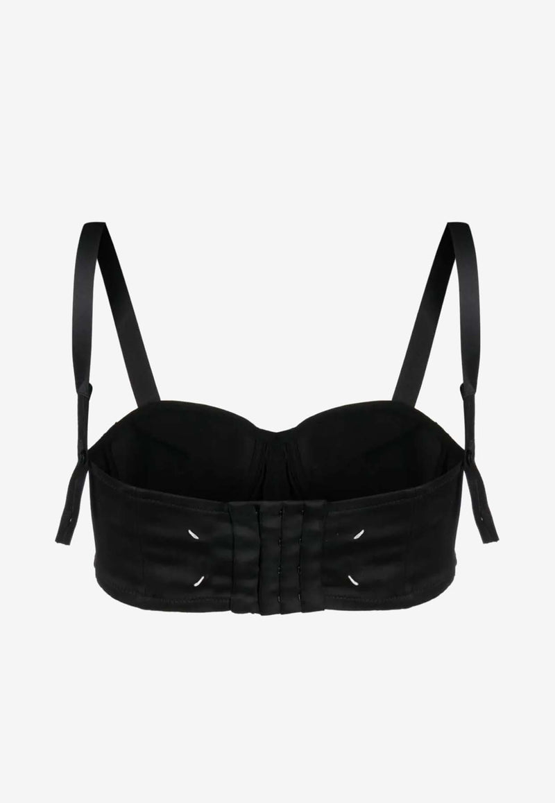 Maison Margiela Satin Bustier Cropped Top Black S29RJ0033S78046_900