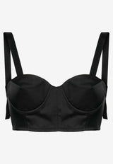 Maison Margiela Satin Bustier Cropped Top Black S29RJ0033S78046_900