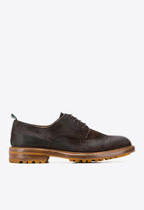 Green George Suede Derby Shoes Brown 0002