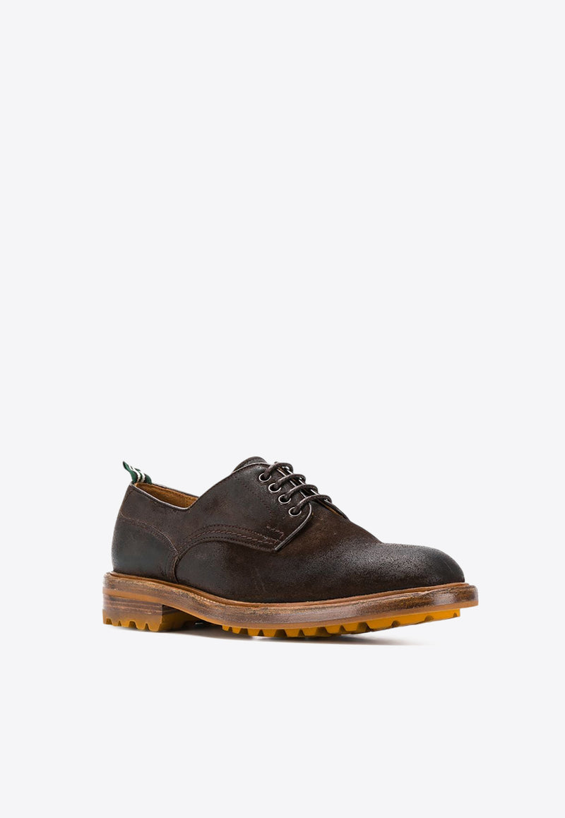 Green George Suede Derby Shoes Brown 0002