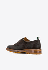 Green George Suede Derby Shoes Brown 0002