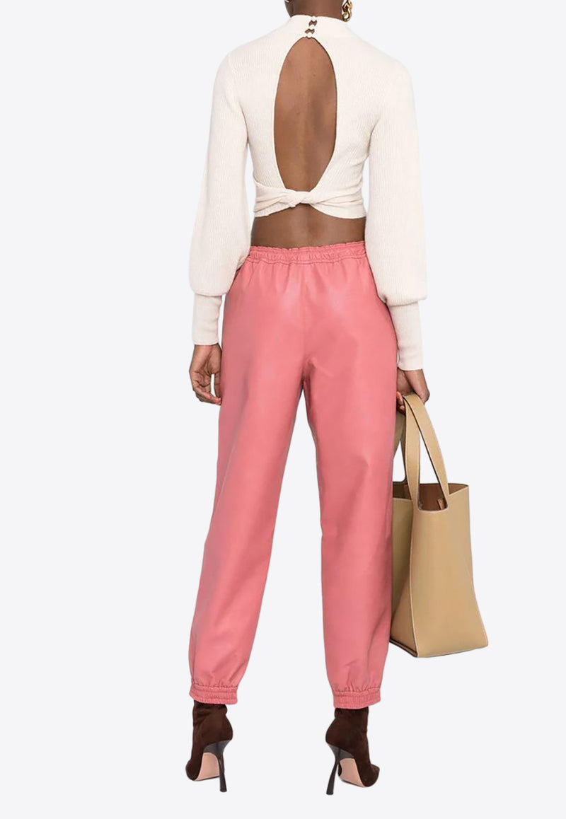 Stella McCartney Faux-Leather Track Pants 603599SKB206802 Pink