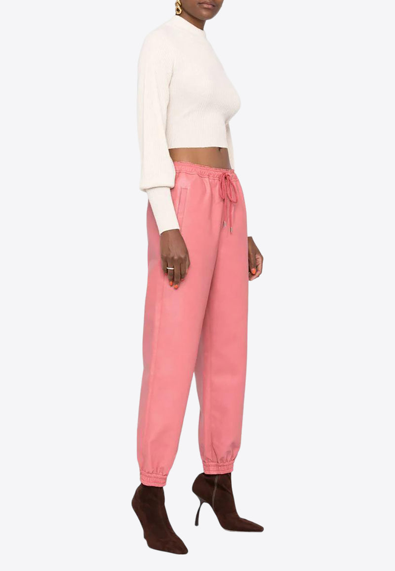 Stella McCartney Faux-Leather Track Pants 603599SKB206802 Pink