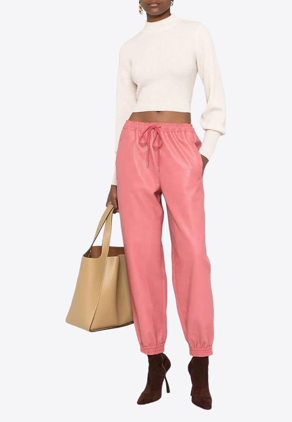 Stella McCartney Faux-Leather Track Pants 603599SKB206802 Pink