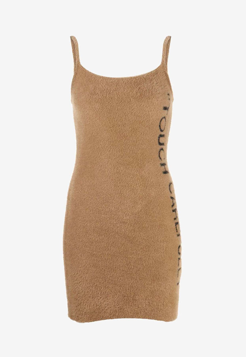 Off-White Touch Carefully Mini Dress OWHI067F22KNI0016210 Camel