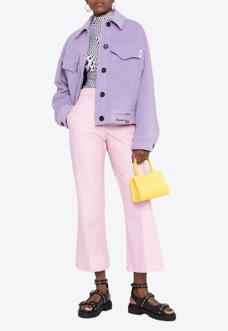 MSGM Tailored Cropped Pants Pink 3141MDP0521760612