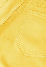 P.A.R.O.S.H Turn-Up Cuffs Straight Jeans Yellow D231171CABAREXY047