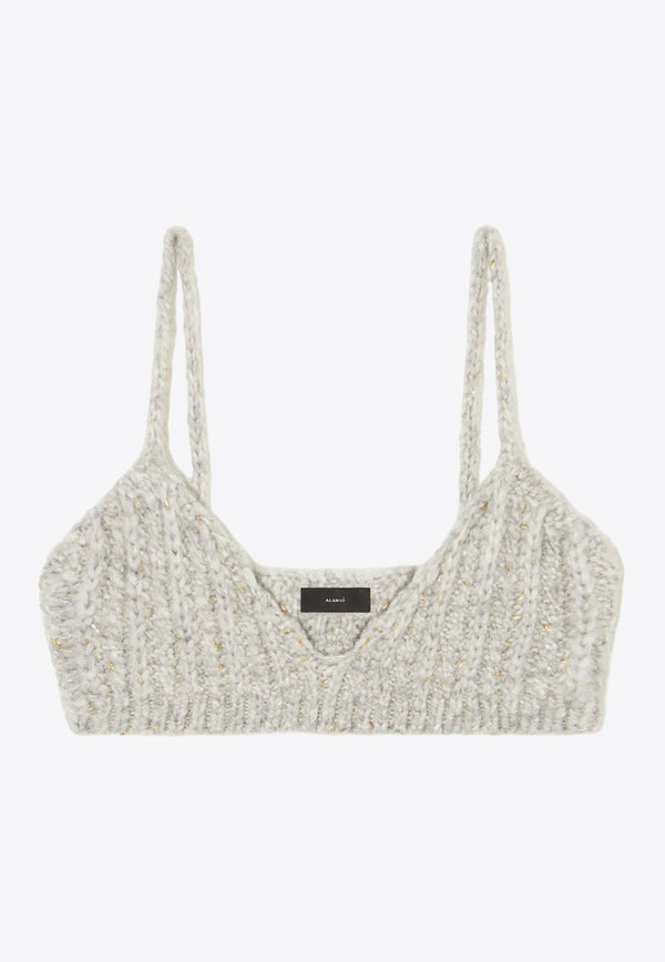 Alanui Astral Crochet Knit Bralette Top Gray LWHR004F23KNI002_0578