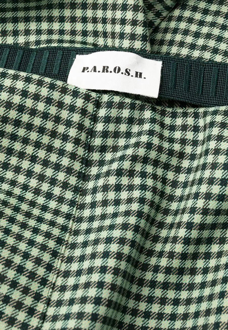 P.A.R.O.S.H Houndstooth Flared Pants Green D231089LIONE851