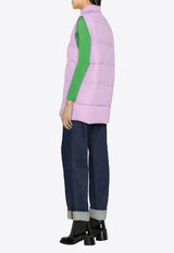 Patou Puffer Jacket with Detachable Sleeves Lilac OU0150129473W