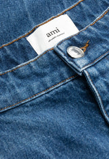 AMI PARIS Logo Patch Wide Jeans Denim UTR102DE0016D_480