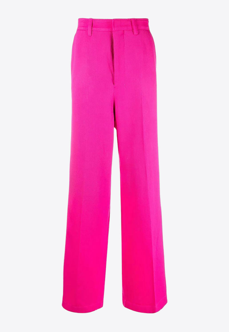 AMI PARIS Tailored Wool Wide Pants Fuchsia UTR403286618